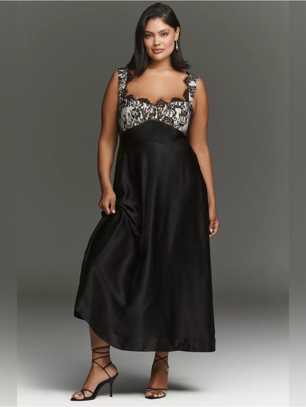 NWT Size 2X - Maeve Jocelyn Lace Black Slip Midi Dress Wedding Guest (US$ 178)